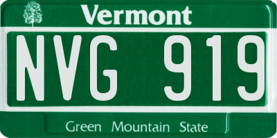 VT license plate NVG919