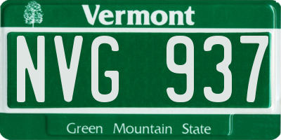 VT license plate NVG937
