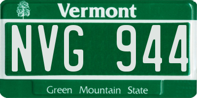 VT license plate NVG944