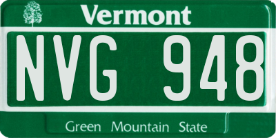 VT license plate NVG948