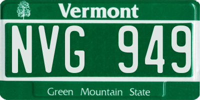 VT license plate NVG949