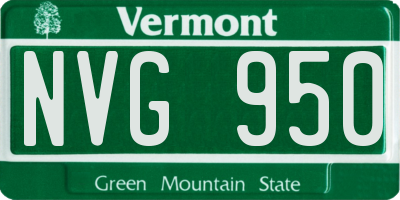 VT license plate NVG950