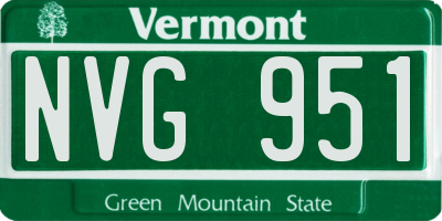 VT license plate NVG951