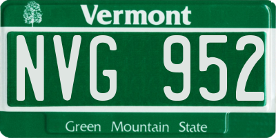 VT license plate NVG952