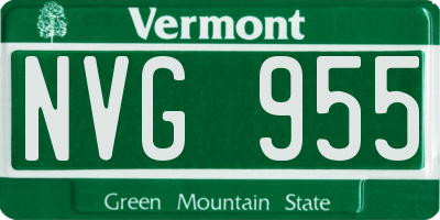 VT license plate NVG955