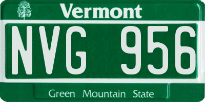 VT license plate NVG956