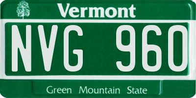VT license plate NVG960
