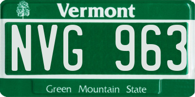 VT license plate NVG963