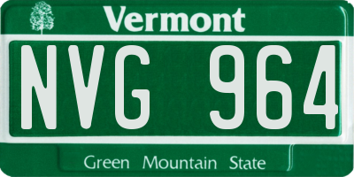 VT license plate NVG964