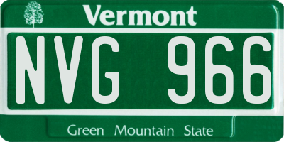 VT license plate NVG966