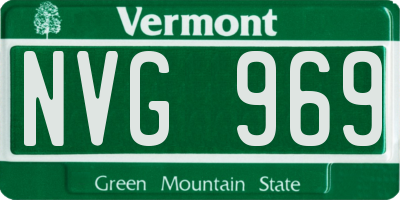 VT license plate NVG969
