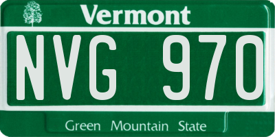 VT license plate NVG970
