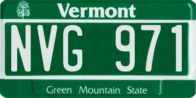 VT license plate NVG971