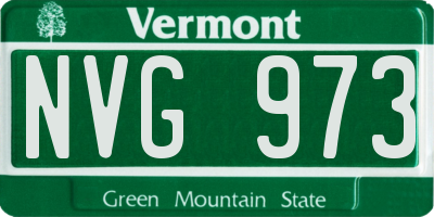 VT license plate NVG973
