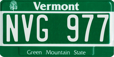 VT license plate NVG977