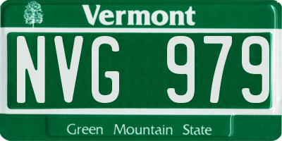 VT license plate NVG979