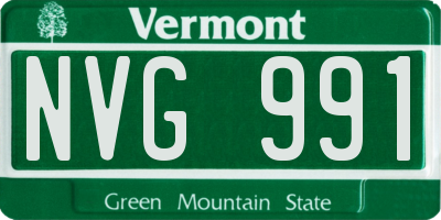 VT license plate NVG991