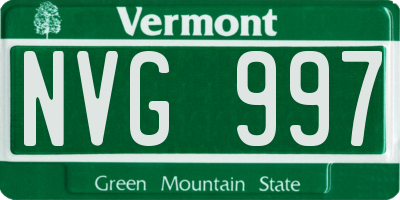 VT license plate NVG997