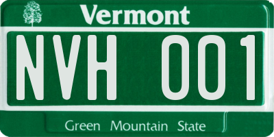 VT license plate NVH001