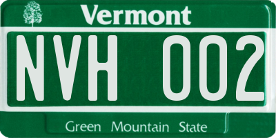 VT license plate NVH002