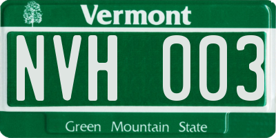 VT license plate NVH003