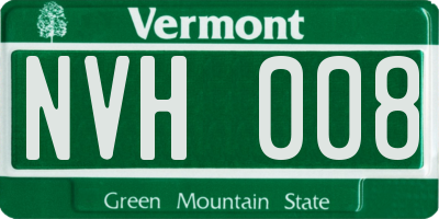 VT license plate NVH008
