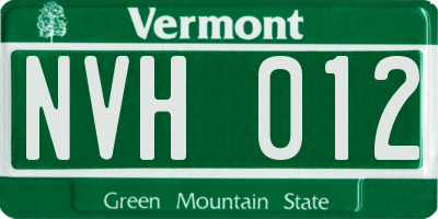 VT license plate NVH012