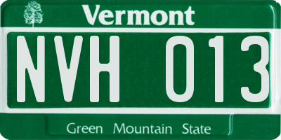 VT license plate NVH013