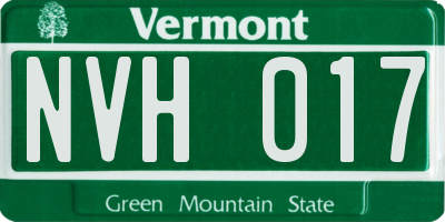 VT license plate NVH017
