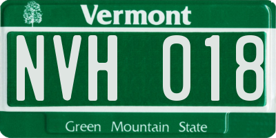 VT license plate NVH018