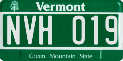 VT license plate NVH019