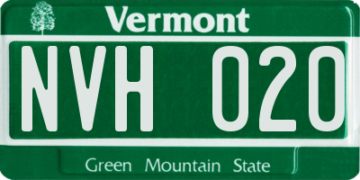 VT license plate NVH020