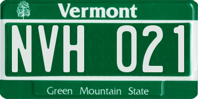 VT license plate NVH021