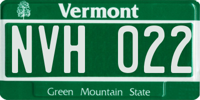 VT license plate NVH022