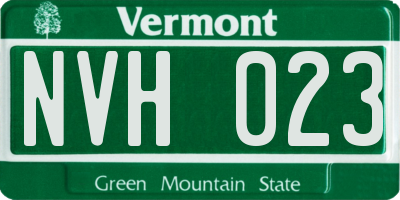 VT license plate NVH023