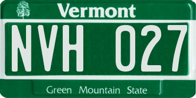 VT license plate NVH027