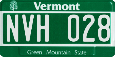 VT license plate NVH028