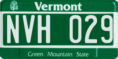 VT license plate NVH029
