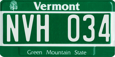 VT license plate NVH034