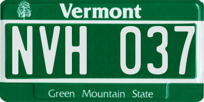 VT license plate NVH037