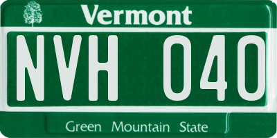 VT license plate NVH040