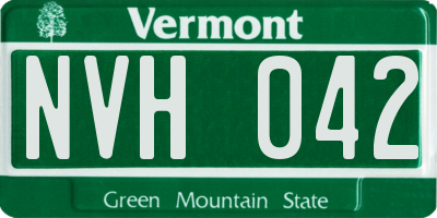 VT license plate NVH042