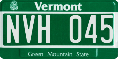 VT license plate NVH045