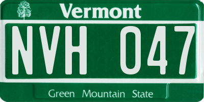 VT license plate NVH047