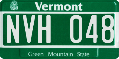 VT license plate NVH048