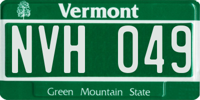 VT license plate NVH049