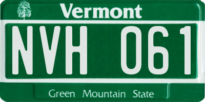 VT license plate NVH061