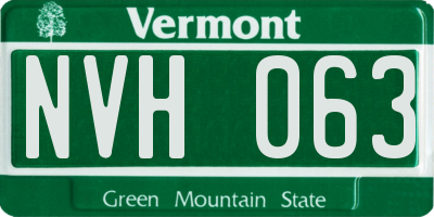 VT license plate NVH063