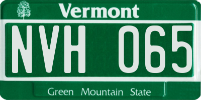 VT license plate NVH065