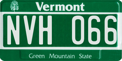 VT license plate NVH066